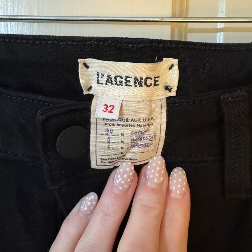 Women’s L’agence High Rise Bell Flare Noir Black Jeans Sz 32 - Picture 3 of 4